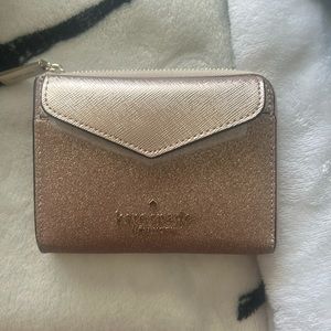 Kate Space Wallet - sparkly rose gold